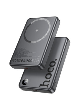 Hoco Q34 MagSafe Power Bank 10000mAh 20W με Θύρα USB-C Power Delivery Metal Grey