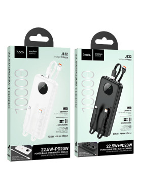 Hoco J132 Power Bank 10000mAh με Θύρα USB-A και Θύρα USB-C Λευκό