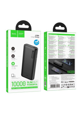 Hoco J158A Power Bank 10000mAh με 2 Θύρες USB-A Μαύρο