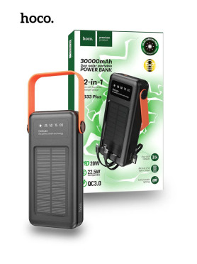 Hoco Ηλιακό Power Bank 30000mAh Μαύρο