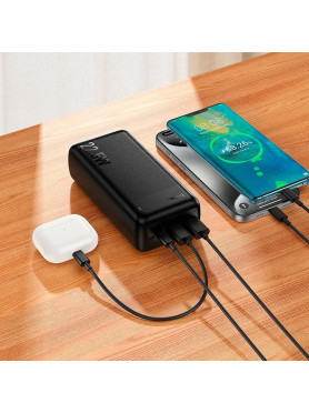 Hoco J159B Power Bank 30000mAh με 2 Θύρες USB-A και Θύρα USB-C Power Delivery Μαύρο