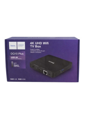 Hoco TV Box DQ10 Plus 4K UHD με WiFi USB 2.0 4GB RAM και 32GB Αποθηκευτικό Χώρο με Λειτουργικό Android 12.0