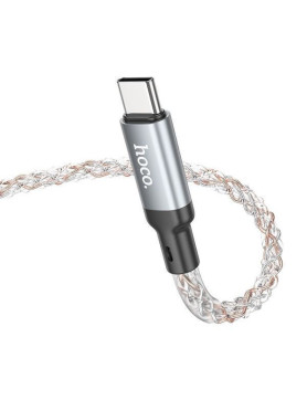 Hoco U112 Shine LED USB 2.0 Cable USB-C male - USB-C 60W PD Πολύχρωμο 1m HOC-788825