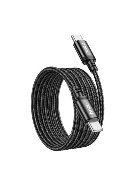 Hoco X89 Wind Braided USB 2.0 Cable USB-C male - USB-C 60W Μαύρο 2m HOC-X89c-BK2