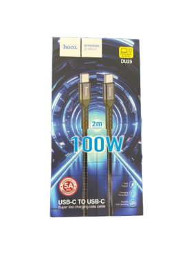 Hoco USB 2.0 Cable USB-C male - USB-C 100W Μαύρο 2m