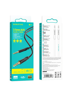 Borofone Καλώδιο Ήχου 3.5mm male - 3.5mm male Μαύρο 1m Bl16