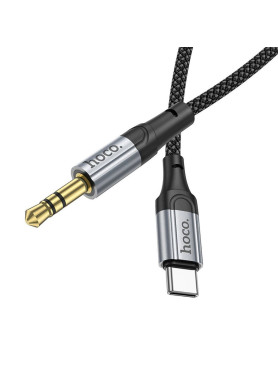Hoco UPA26 Braided USB 2.0 Cable USB-C male - 3.5mm Μαύρο 1m