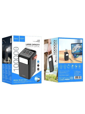 Hoco J142 Power Bank 100000mAh 22.5W με 6 Θύρες USB-A και 2 Θύρες USB-C Power Delivery Μαύρο