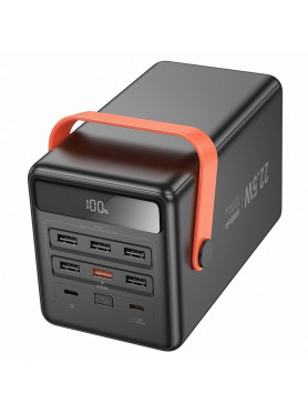 Hoco J142 Power Bank 100000mAh 22.5W με 6 Θύρες USB-A και 2 Θύρες USB-C Power Delivery Μαύρο