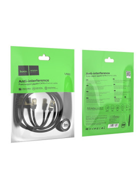 Hoco U/UTP Cat.6 (Gigabit) Καλώδιο Δικτύου Ethernet 1m Μαύρο