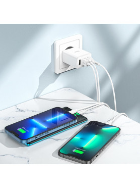 Hoco Φορτιστής Χωρίς Καλώδιο με 4 Θύρες USB-A 28.5W Quick Charge 3.0 Λευκός (C102A)