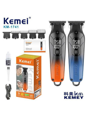 Kemei Επαναφορτιζόμενη Κουρευτική Μηχανή Πορτοκαλί KM-1741