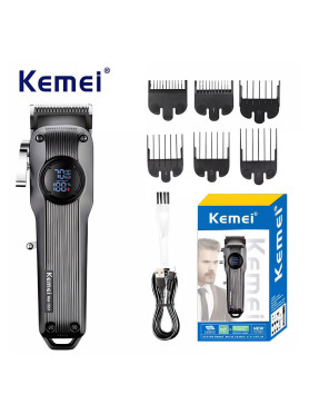 Kemei Επαναφορτιζόμενη Κουρευτική Μηχανή Μαύρη KM-1551