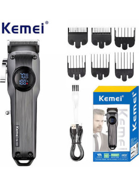 Kemei Επαναφορτιζόμενη Κουρευτική Μηχανή Μαύρη KM-1551