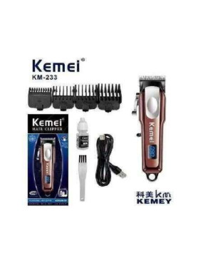 Kemei Επαγγελματική Επαναφορτιζόμενη Κουρευτική Μηχανή Καφέ KM-233