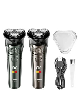 Kemei KM-2804 Ξυριστική Μηχανή Προσώπου Επαναφορτιζόμενη / Με Καλώδιο