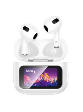 Hoco EW81 Earbud Bluetooth Handsfree Ακουστικά με Αντοχή στον Ιδρώτα και Θήκη Φόρτισης Διάφανο