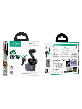 Hoco EQ27 In-ear Bluetooth Handsfree Ακουστικά με Θήκη Φόρτισης Μαύρα