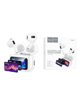 Hoco EW81 Earbud Bluetooth Handsfree Ακουστικά με Αντοχή στον Ιδρώτα και Θήκη Φόρτισης Διάφανο