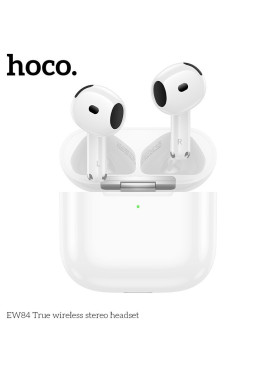 Hoco EW84 Earbud Bluetooth Handsfree Ακουστικά με Αντοχή στον Ιδρώτα και Θήκη Φόρτισης Λευκά