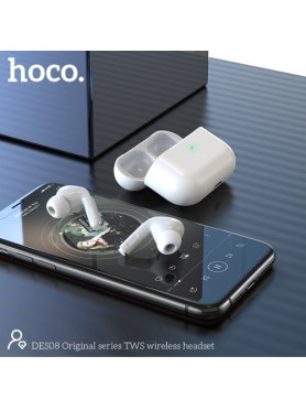 Hoco DES08 In-ear Bluetooth Handsfree Ακουστικά με Θήκη Φόρτισης Λευκά