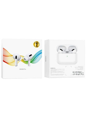 Hoco DES08 In-ear Bluetooth Handsfree Ακουστικά με Θήκη Φόρτισης Λευκά