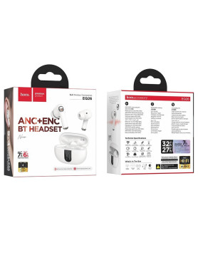 Hoco EQ26 In-ear Bluetooth Handsfree Ακουστικά με Θήκη Φόρτισης Λευκά