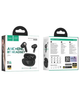 Hoco EQ26 In-ear Bluetooth Handsfree Ακουστικά με Θήκη Φόρτισης Μαύρα