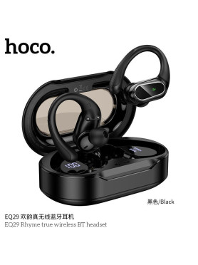 Hoco EQ29 In-ear Bluetooth Handsfree Ακουστικά με Θήκη Φόρτισης Μαύρα