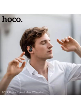 Hoco EQ29 In-ear Bluetooth Handsfree Ακουστικά με Θήκη Φόρτισης Μαύρα