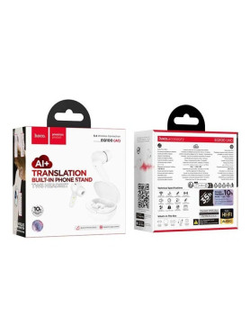 Hoco EQ100 In-ear Bluetooth Handsfree Ακουστικά με Θήκη Φόρτισης Λευκά