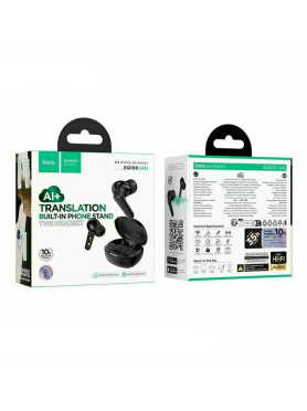 Hoco EQ100 In-ear Bluetooth Handsfree Ακουστικά με Θήκη Φόρτισης Μαύρα